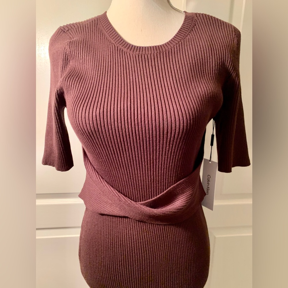 Calvin Klein Perfect Chocolate Sweater Midi Dress